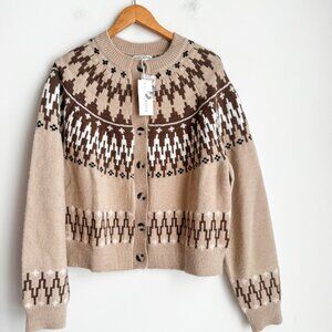 Anthropologie Moon River FairIsle Cardigan Sweater L